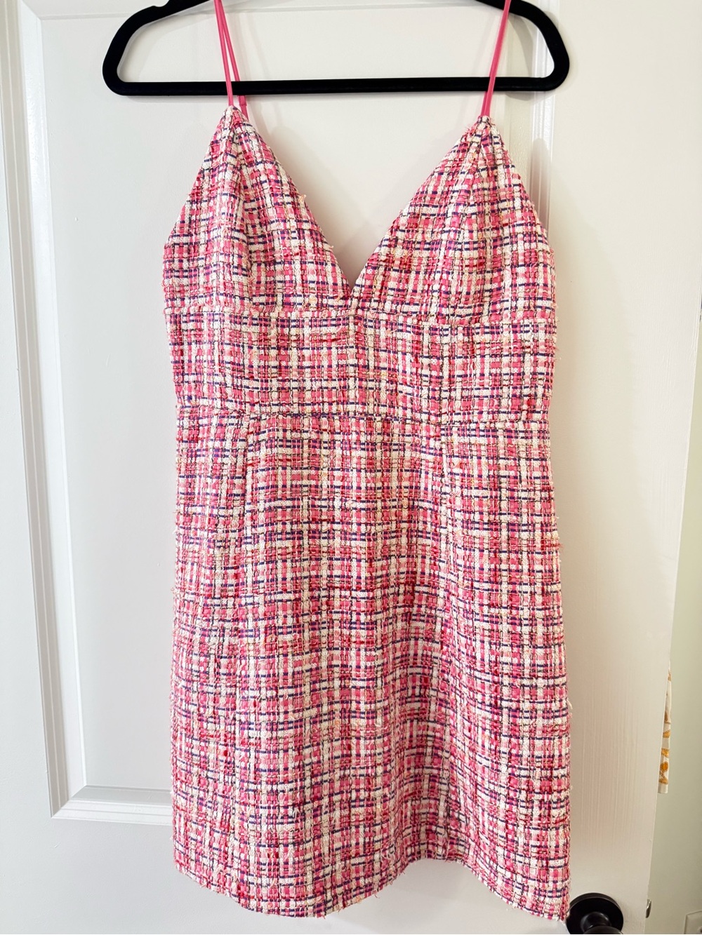 House of Harlow Pink Multicolor Tweed Mini Dress